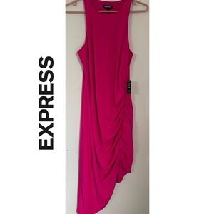 BNWT EXPRESS ASYMMETRICAL HOT PINK DRESS SIZE…